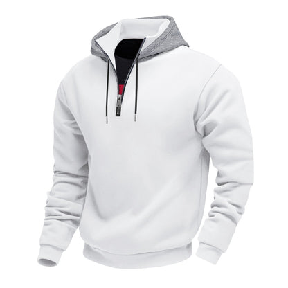 Männer Kapuzenpullover Mit Reißverschluss Kontrastfutter Modern