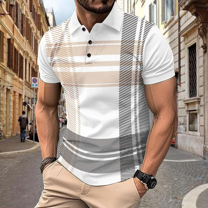 Herren Polohemd Gestreift Modern Sportlich