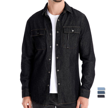 Herren Jeanshemd Modern Slim Fit Blau