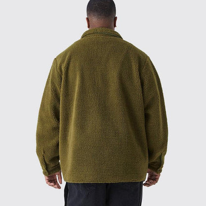 Herren Fleecejacke Warm mit Brusttaschen und Reißverschluss