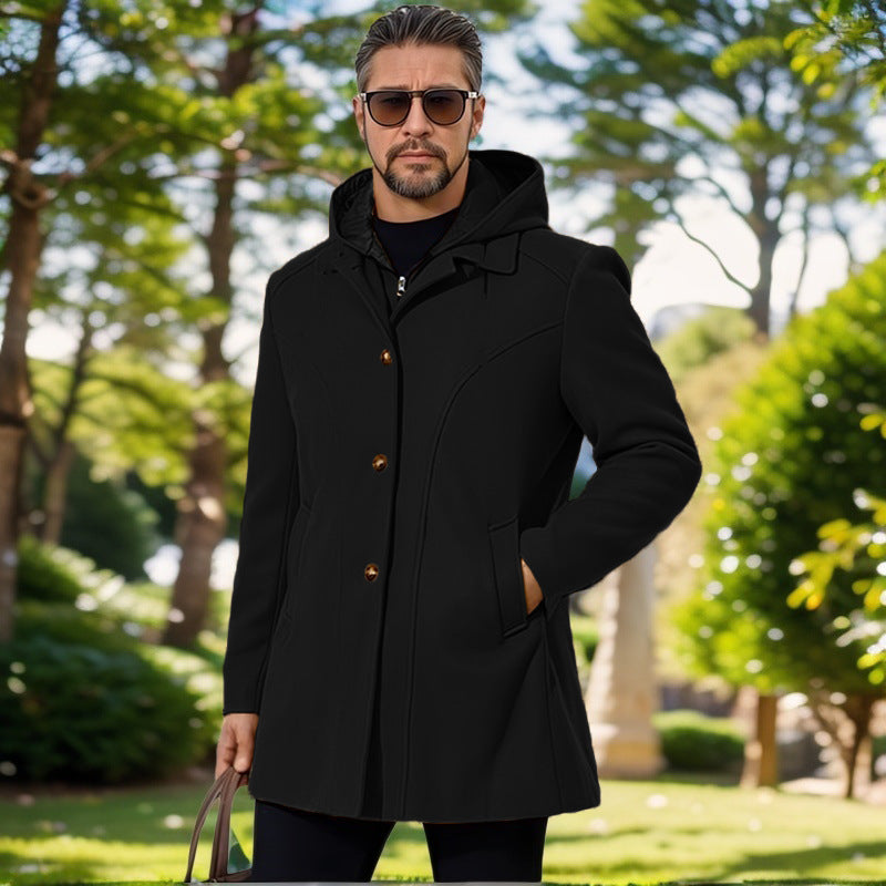 Herren Jacke Übergangsjacke mit Kapuze Modern Slim Fit