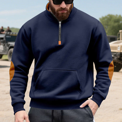 Herren Pullover Hochabschließend Kapuze Reißverschluss Funktion