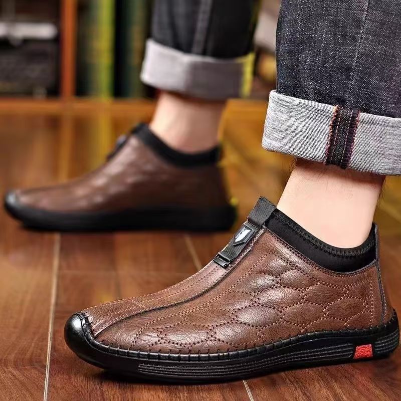 Damen Lederschuhe Comfort Slip-On Schuhe Schwarz - BerlinGlamour