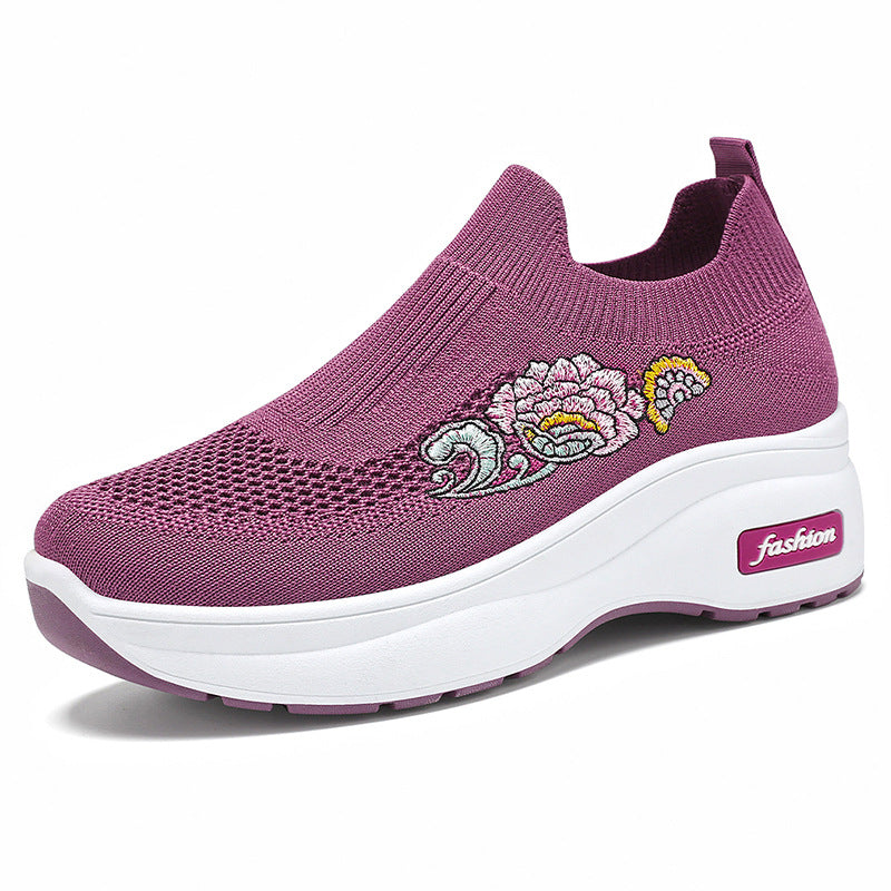 Damen Sneaker Slip-On mit Blumenmuster Modern