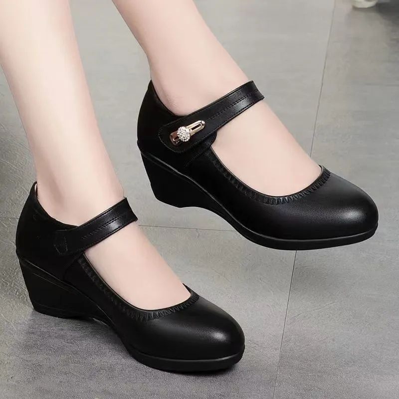 Damen Wedges Schuhe Elegant mit Riemen Hochzeitsschuhe