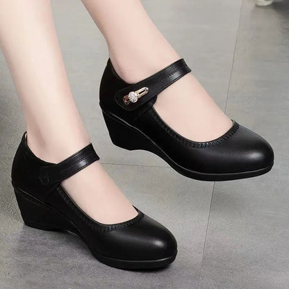 Damen Wedges Schuhe Elegant mit Riemen Hochzeitsschuhe
