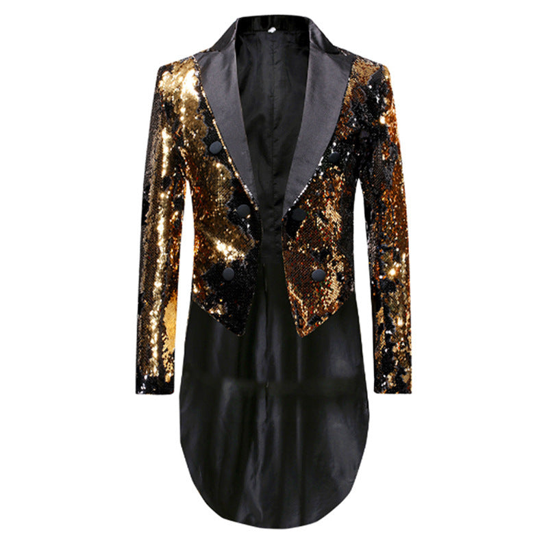 Elegantes Herren Sakko Pailletten Moderner Schnitt Glamour