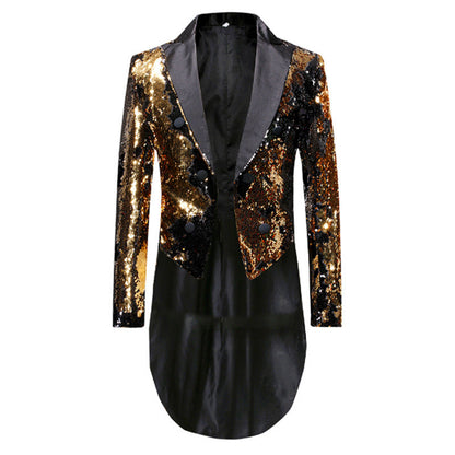 Elegantes Herren Sakko Pailletten Moderner Schnitt Glamour