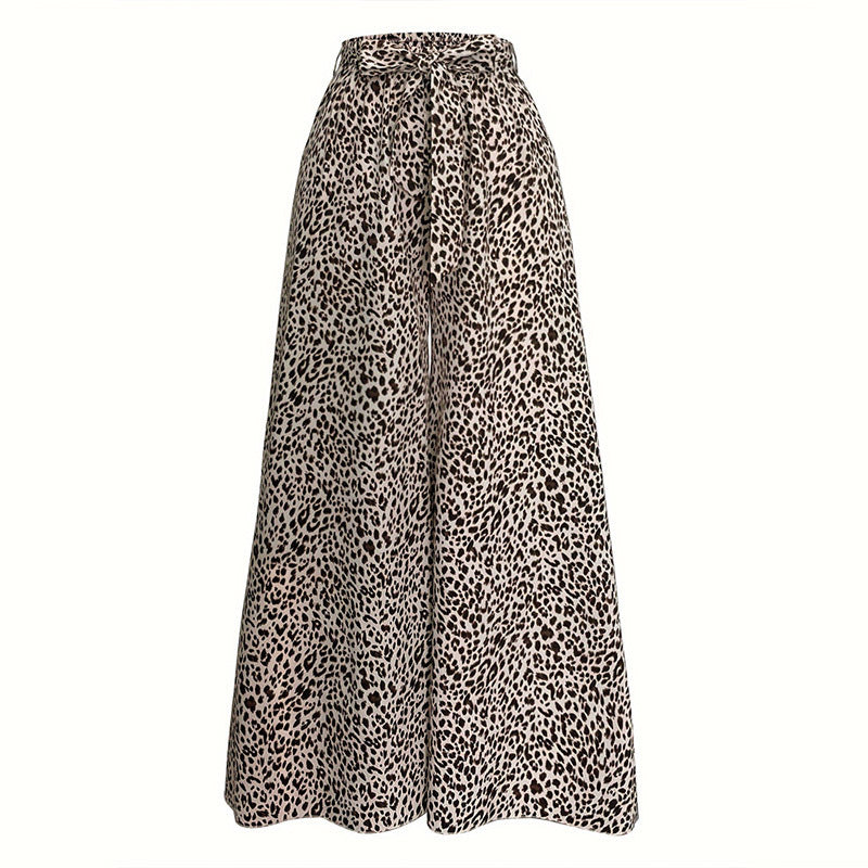 Damen Palazzo-Hose Leopardenmuster Großzügig Stylish