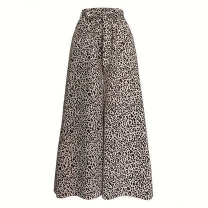 Damen Palazzo-Hose Leopardenmuster Großzügig Stylish