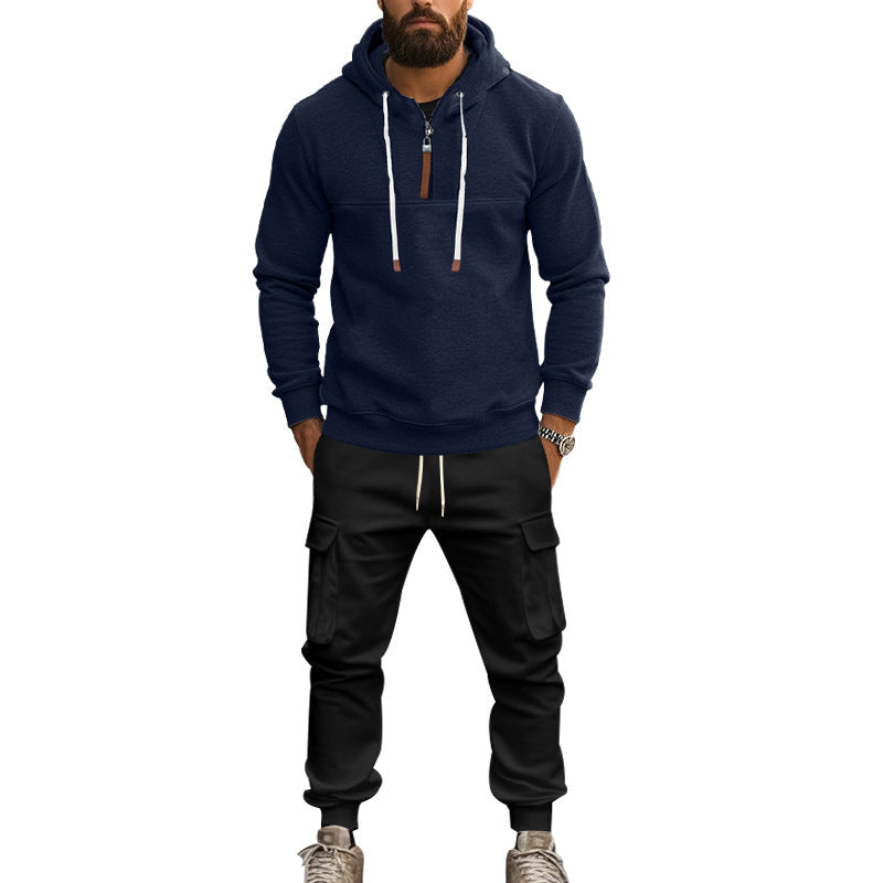 Herren Kapuzenpullover Set mit Cargo Hose Trendy Sportlich