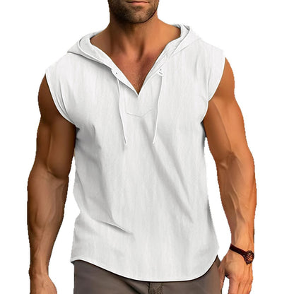 Herren Hoodie Oberteil Ärmellos Sportlich Modern