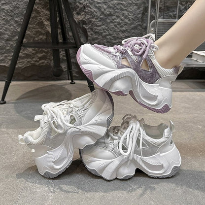 Damen Sneaker Sport Chunky atmungsaktiv Weich
