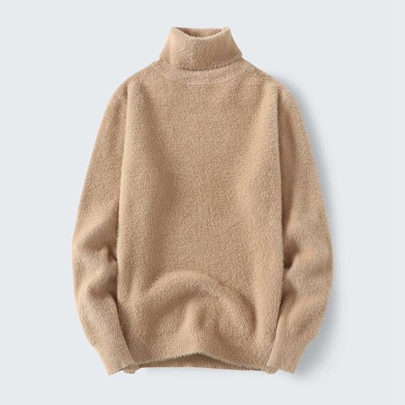Herren Rollkragenpullover Weich Warm Strick
