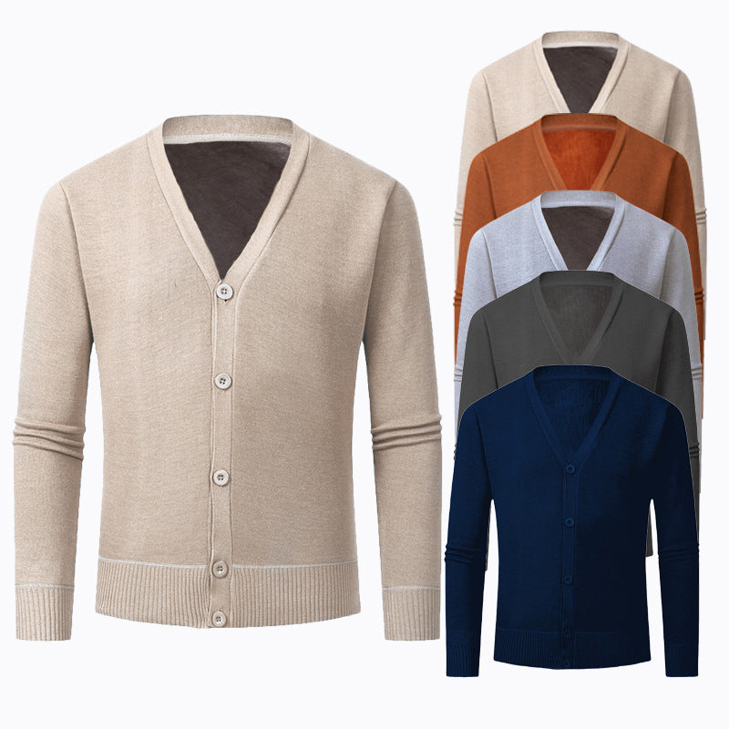 Herren Strickjacke V-Ausschnitt Modern Knopflos Elegante - BerlinGlamour