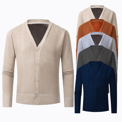 Herren Strickjacke V-Ausschnitt Modern Knopflos Elegante - BerlinGlamour