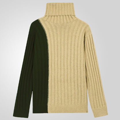 Herren Rollkragenpullover Struktur Ripp Design Modern