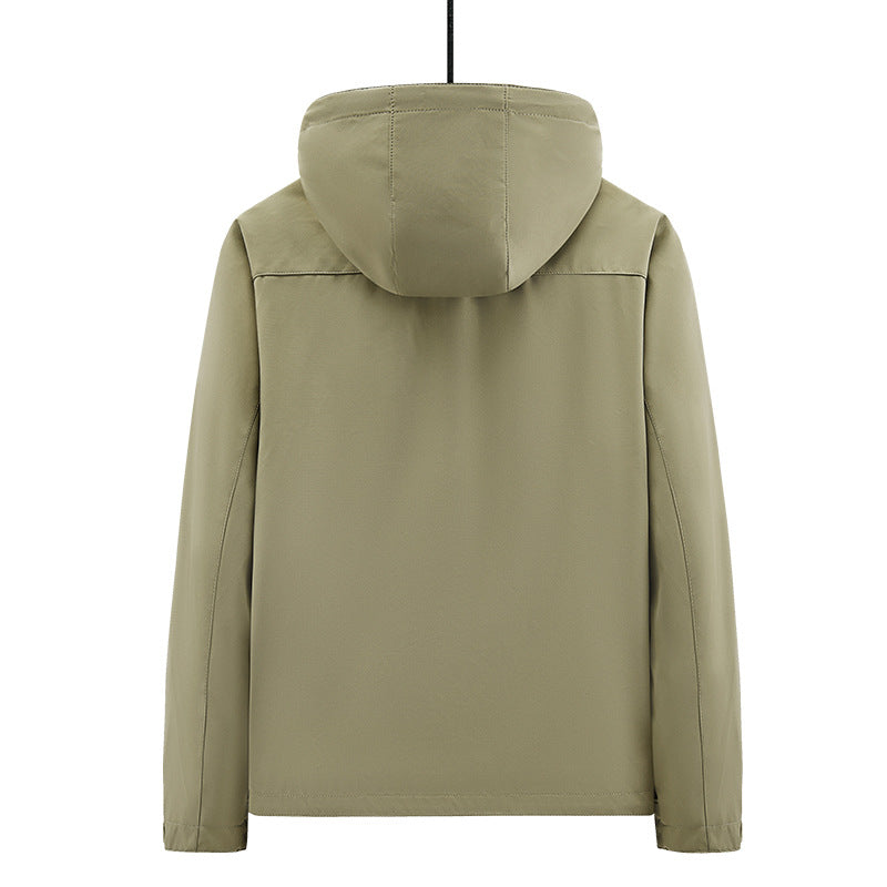 Herren Outdoor-Jacke Wasserdicht mit verstellbarem Kapuzen