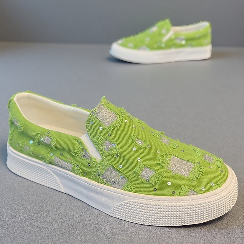 Damen Sneaker Komfortabel Glitzernde Schuhe Sportlich