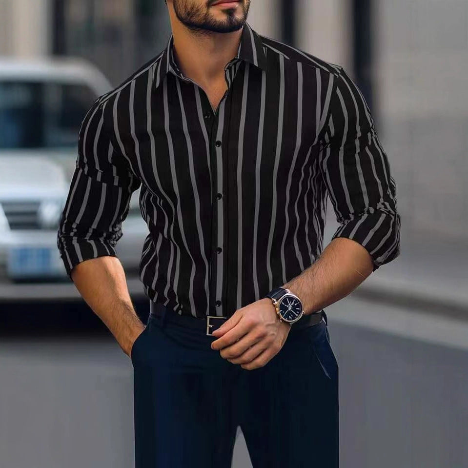 Herren Hemd Slim Fit Streifen Modisch Berlin