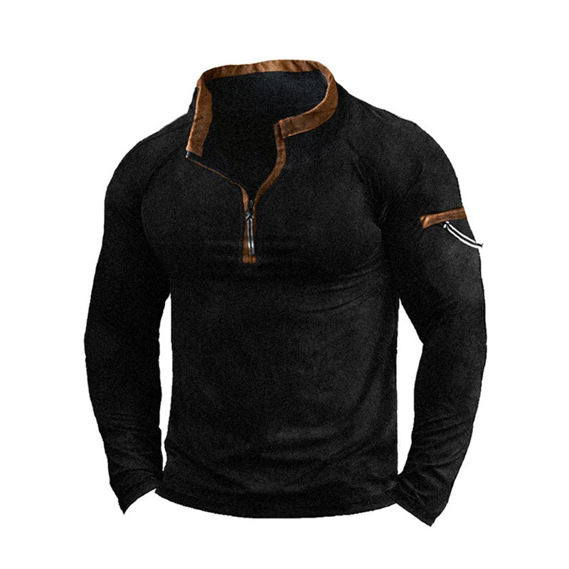 Herren Pullover Halbzipper Taschen Praktisch Modern - BerlinGlamour