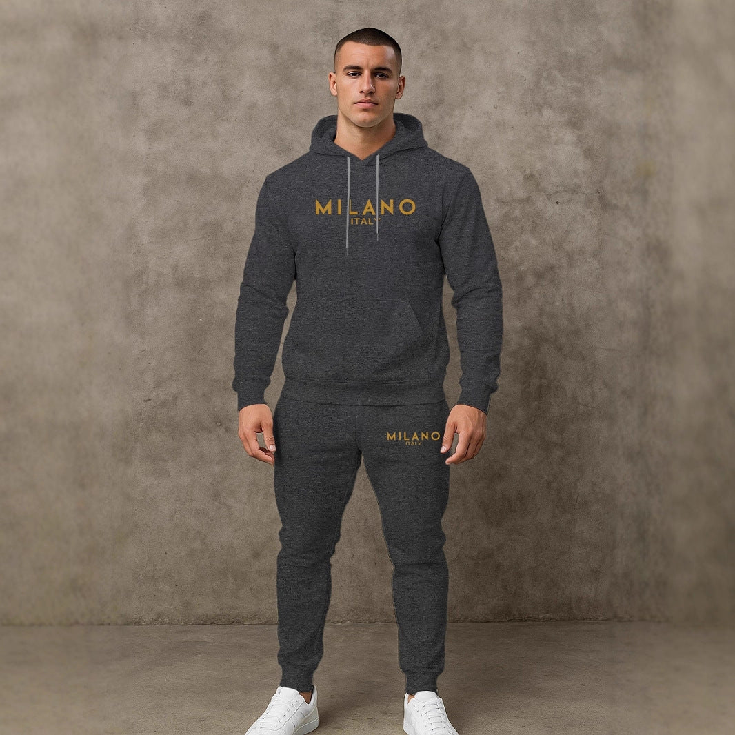 Herren Hoodie und Jogginghose Set mit stylishem Milano Print Berlin Style - BerlinGlamour