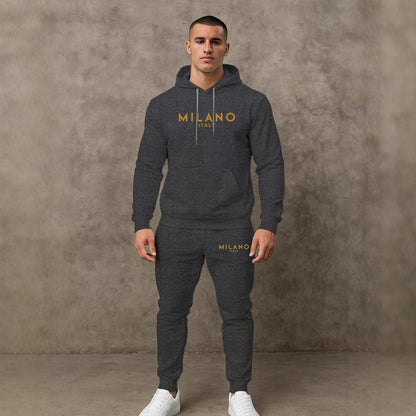 Herren Hoodie und Jogginghose Set mit stylishem Milano Print Berlin Style - BerlinGlamour