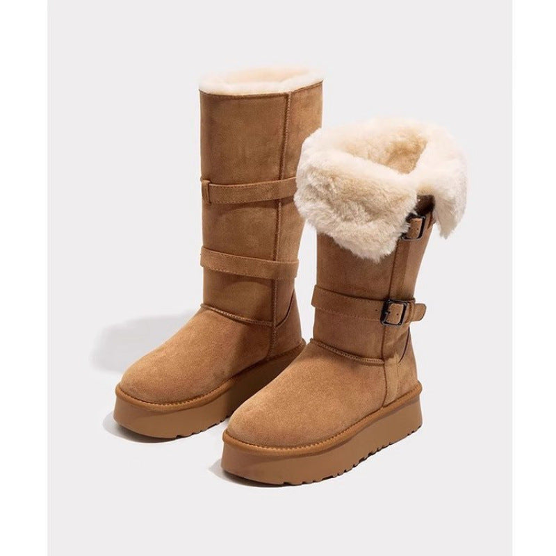 Damen Winterstiefel Weich Warm mit Innenfutter