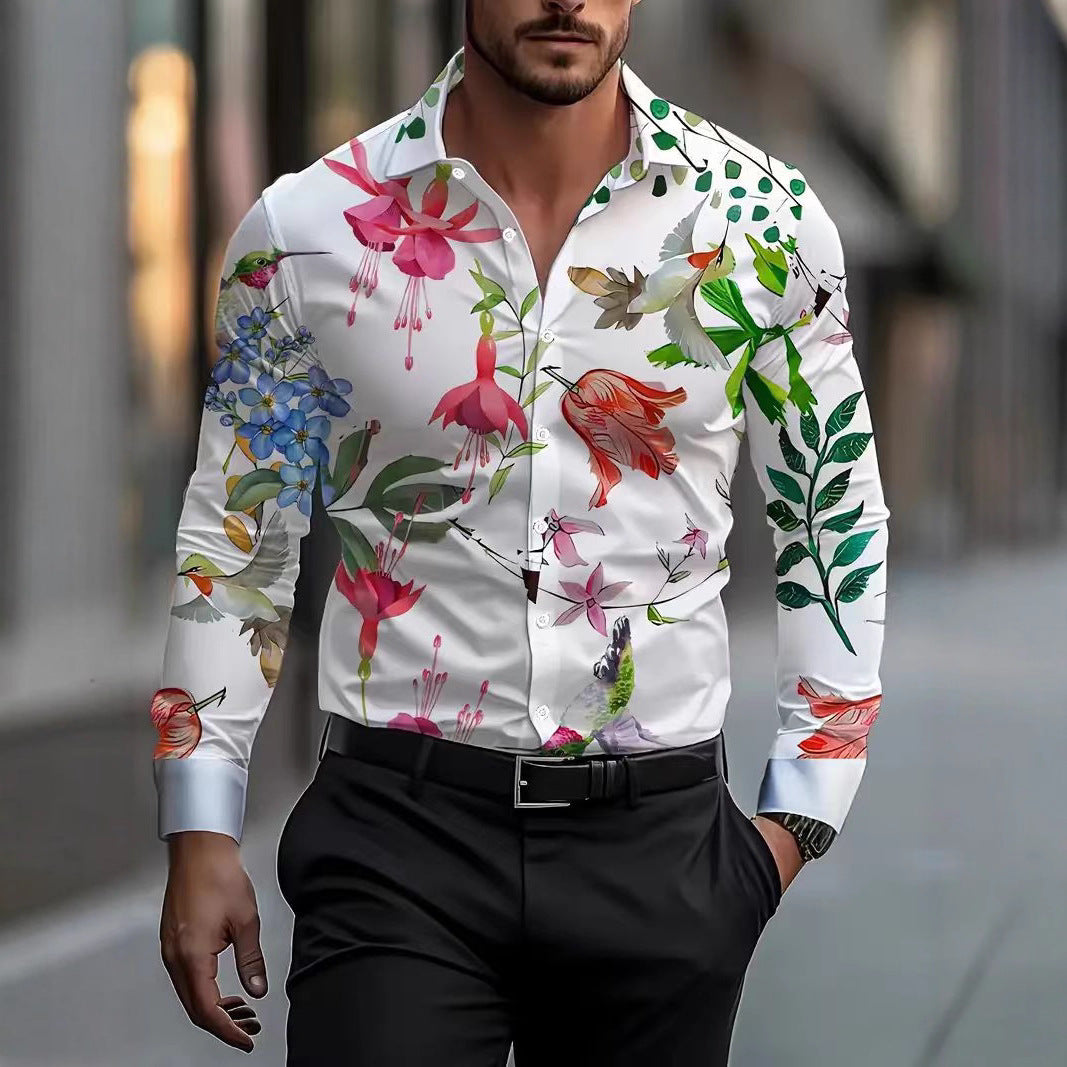 Herren Hemd Flora Muster Elegant Berlin