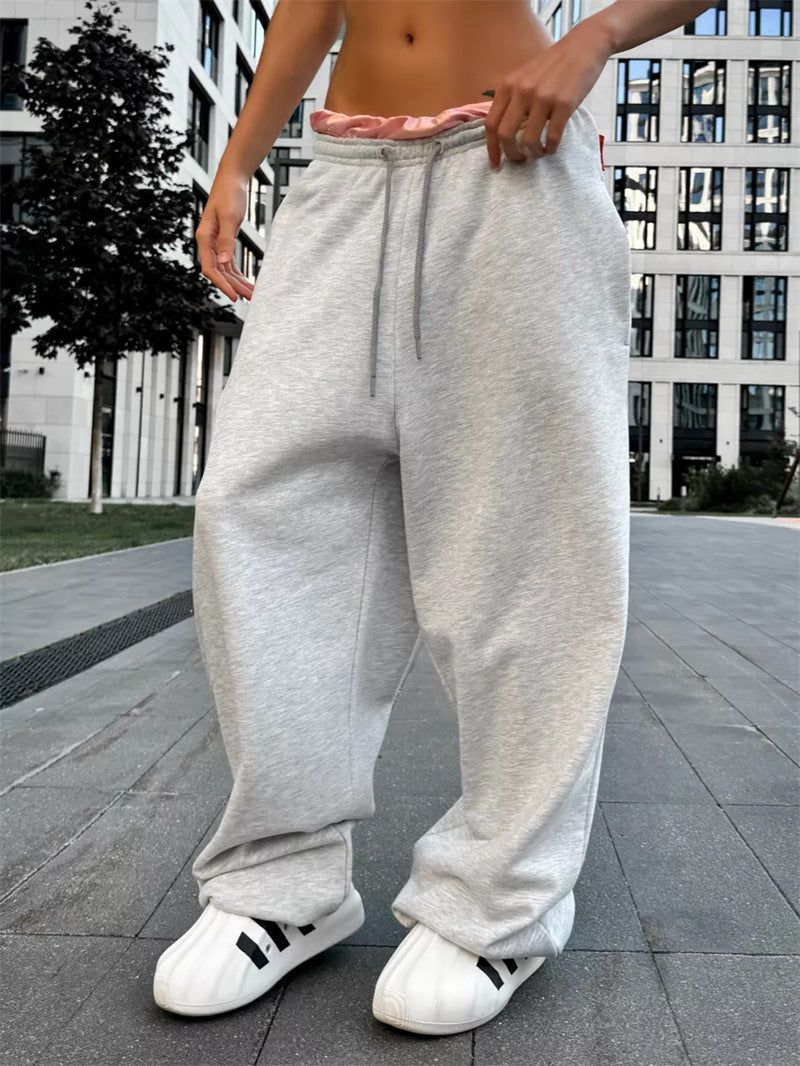 Damen Sweathose Bequem Weite Passform Damenschwarz