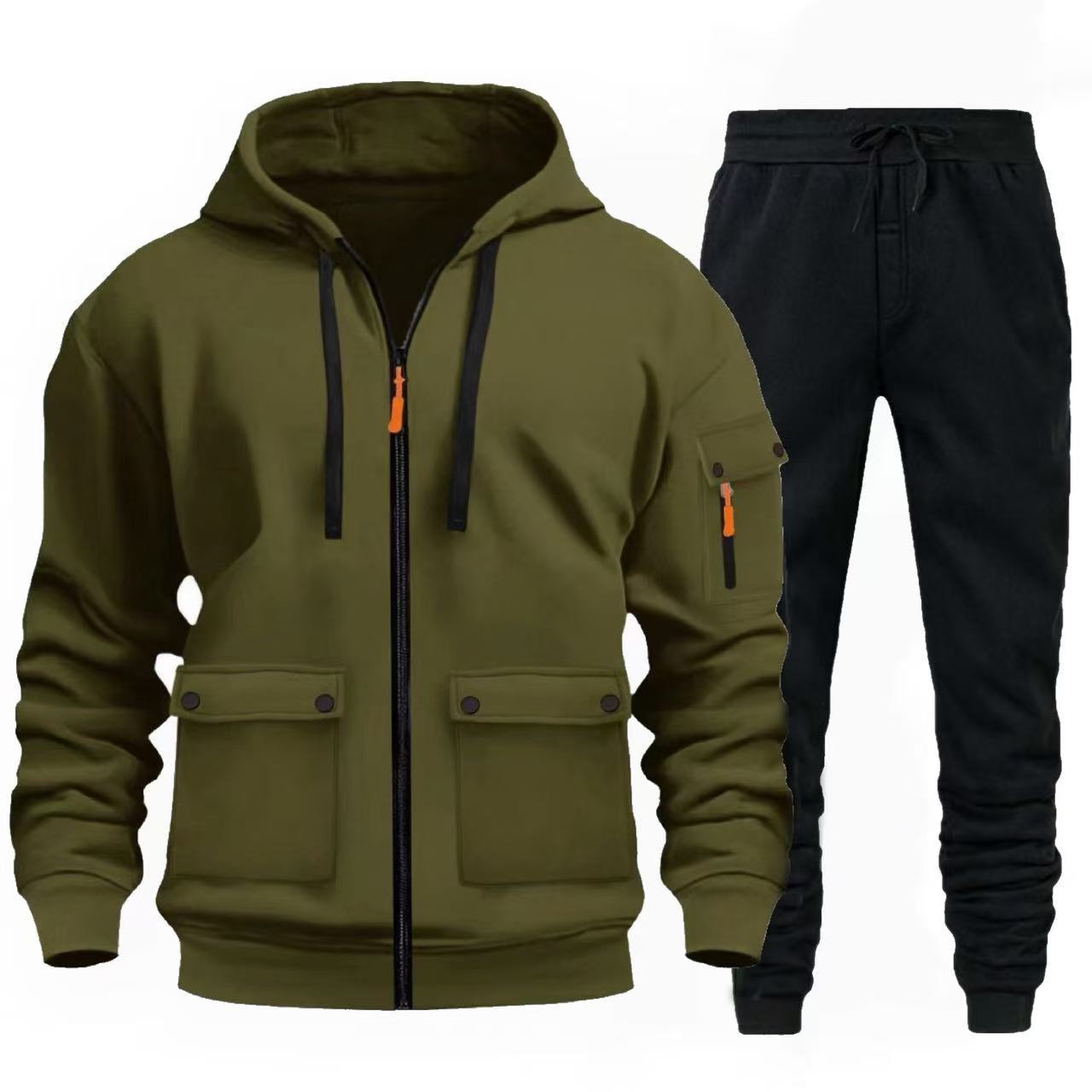 Herren Sportjacke Jogginganzug Mit Taschen
