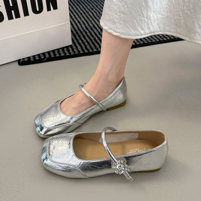 Damen Ballerinas Elegante Riemchen Schuhe Komfort