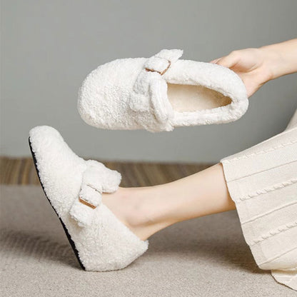 Damen Hausschuhe Warm Flauschig mit Verstellriemen