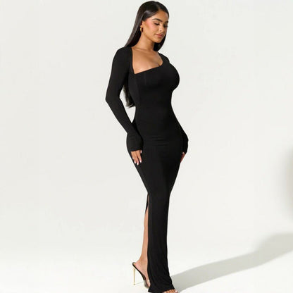 Damen Wickelkleid Asymmetrisch Ausschnitt Elegante Abendkleid