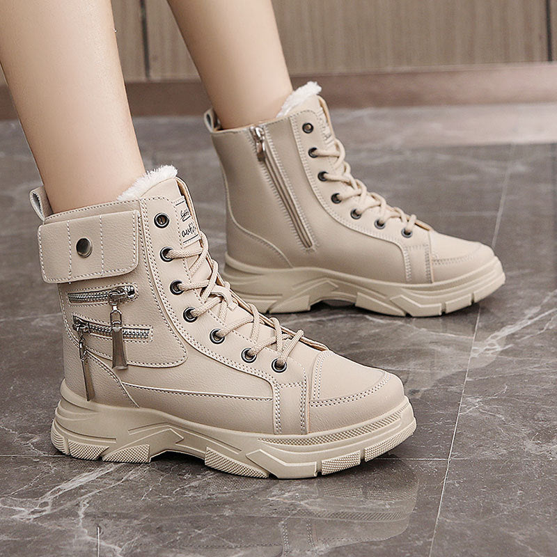 Damen Sneaker Hoch Mit Reißverschluss Komfortabel