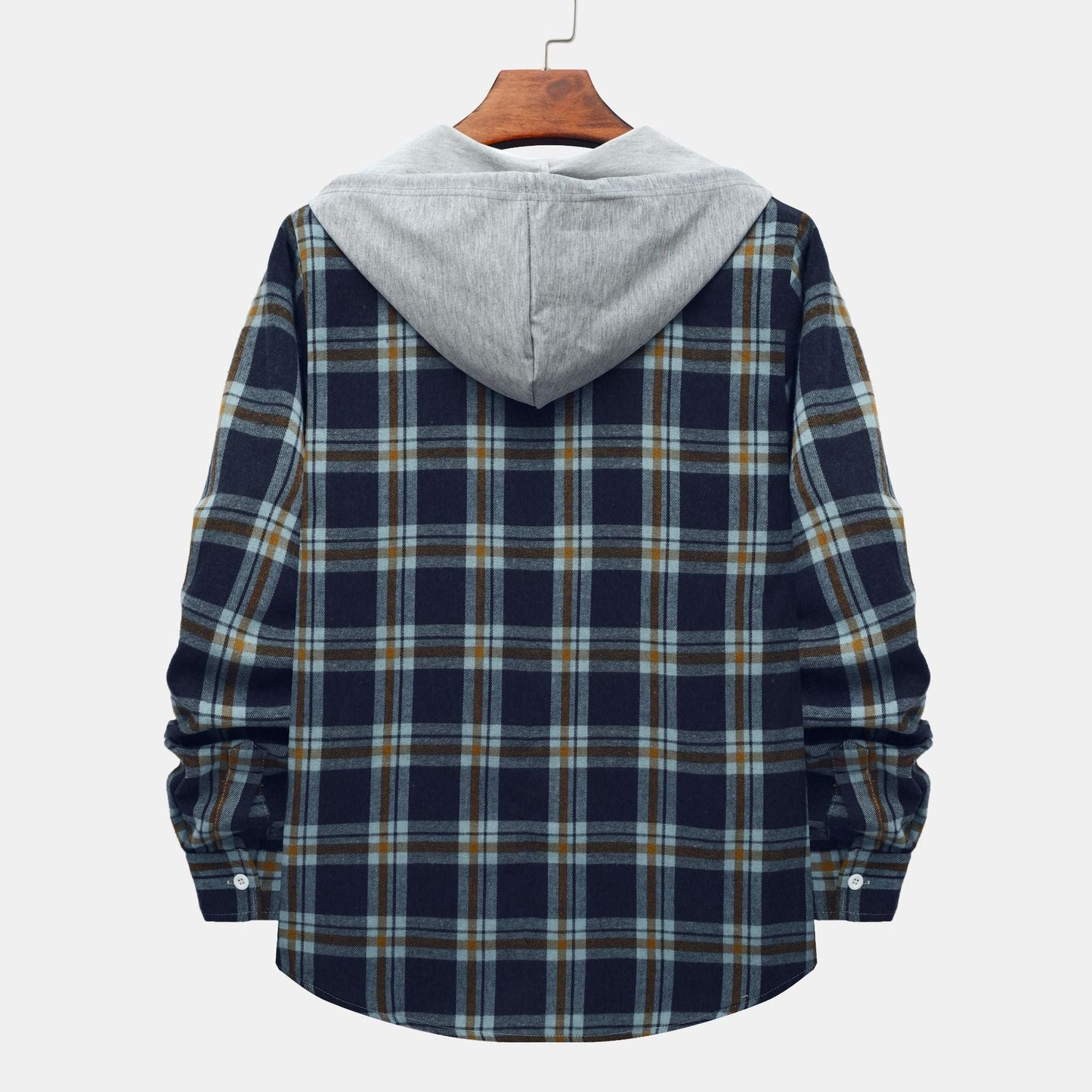 Damen Hoodie Kapuzenhemd Kariert Baumwolle Moderne