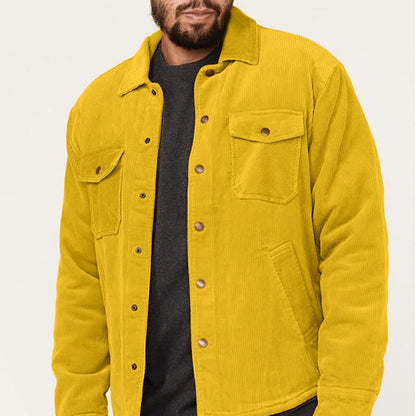 Herren Cordjacke Lässig Mit Taschen Grüne Mode