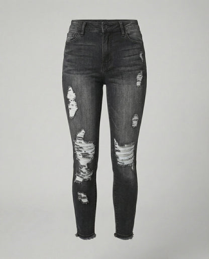 Damen Jeans Hohes Modell Destroyed Style