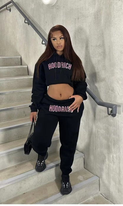 Herren Sport-Outfit Hoodie Jogginghose Set mit Schriftzug