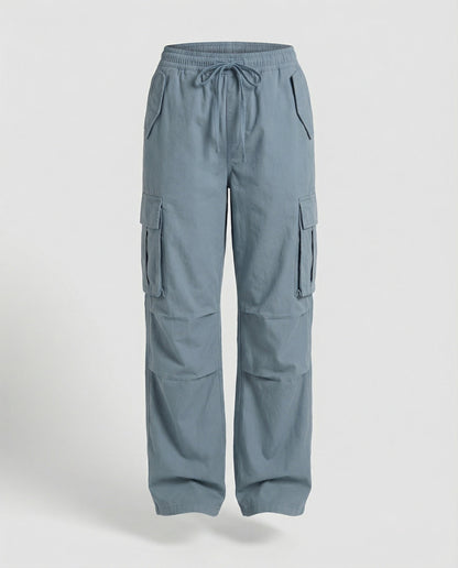 Damen Cargo-Hose Weite Bein Retro-Style mit Taschen