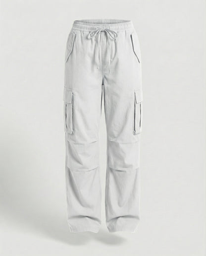 Damen Cargo-Hose Weite Bein Retro-Style mit Taschen
