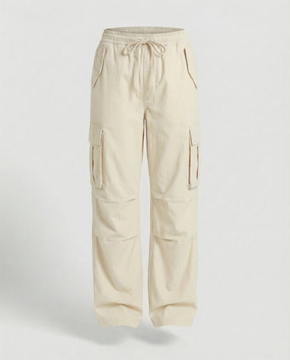 Damen Cargo-Hose Weite Bein Retro-Style mit Taschen
