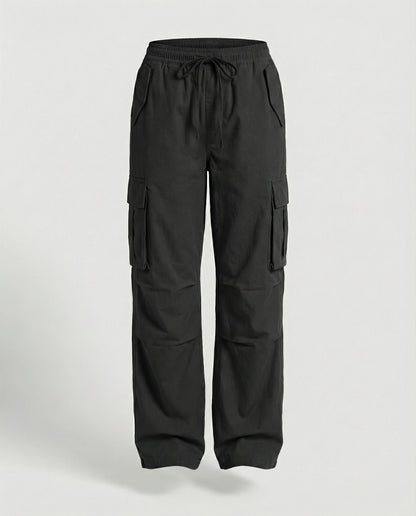 Damen Cargo-Hose Weite Bein Retro-Style mit Taschen