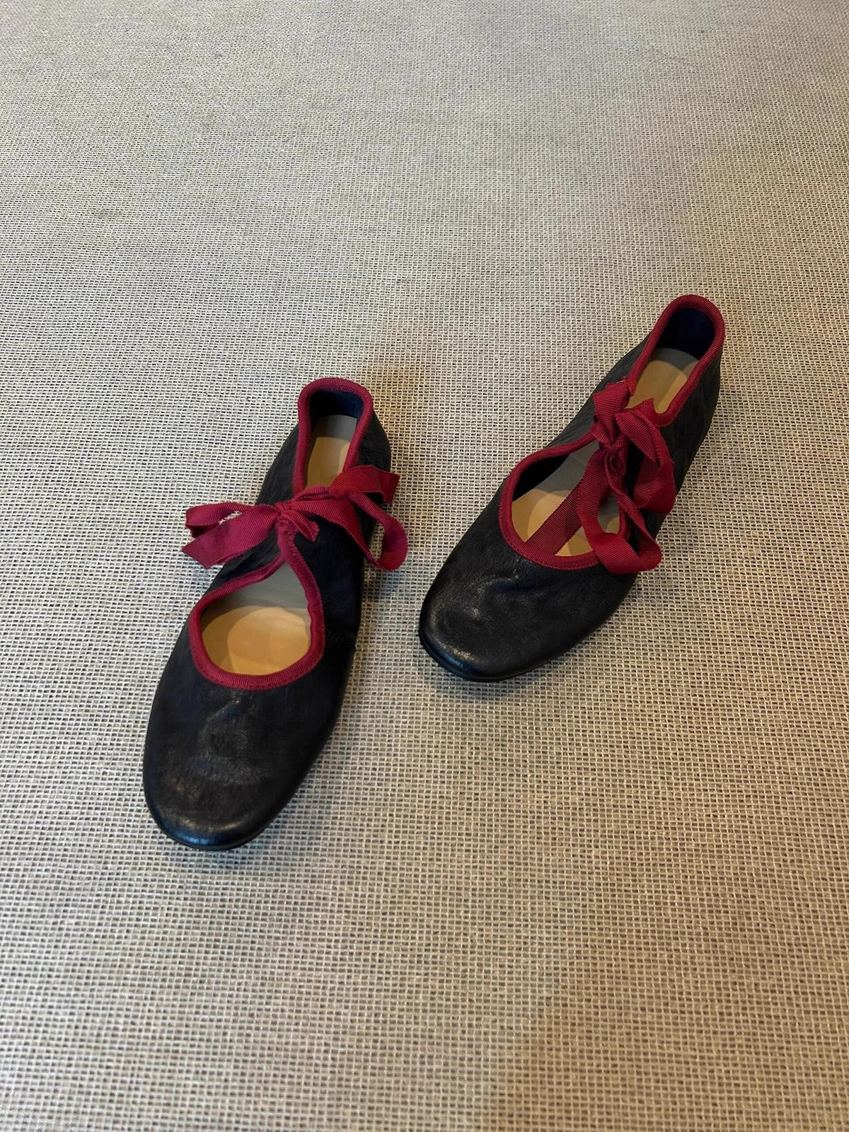 Damen Ballerinas Elegante Leder Schuhe Schwarz Damenmode