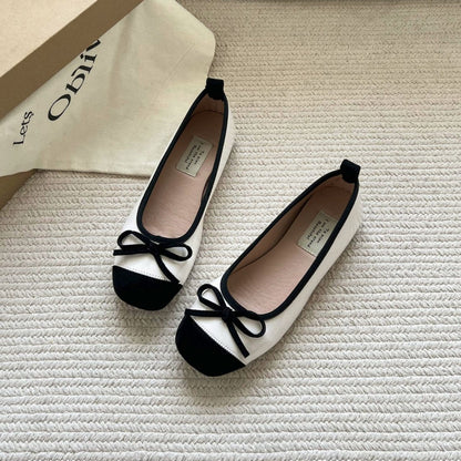 Damen Ballerinas Elegante Schleife Glanzleder Schuhe - BerlinGlamour