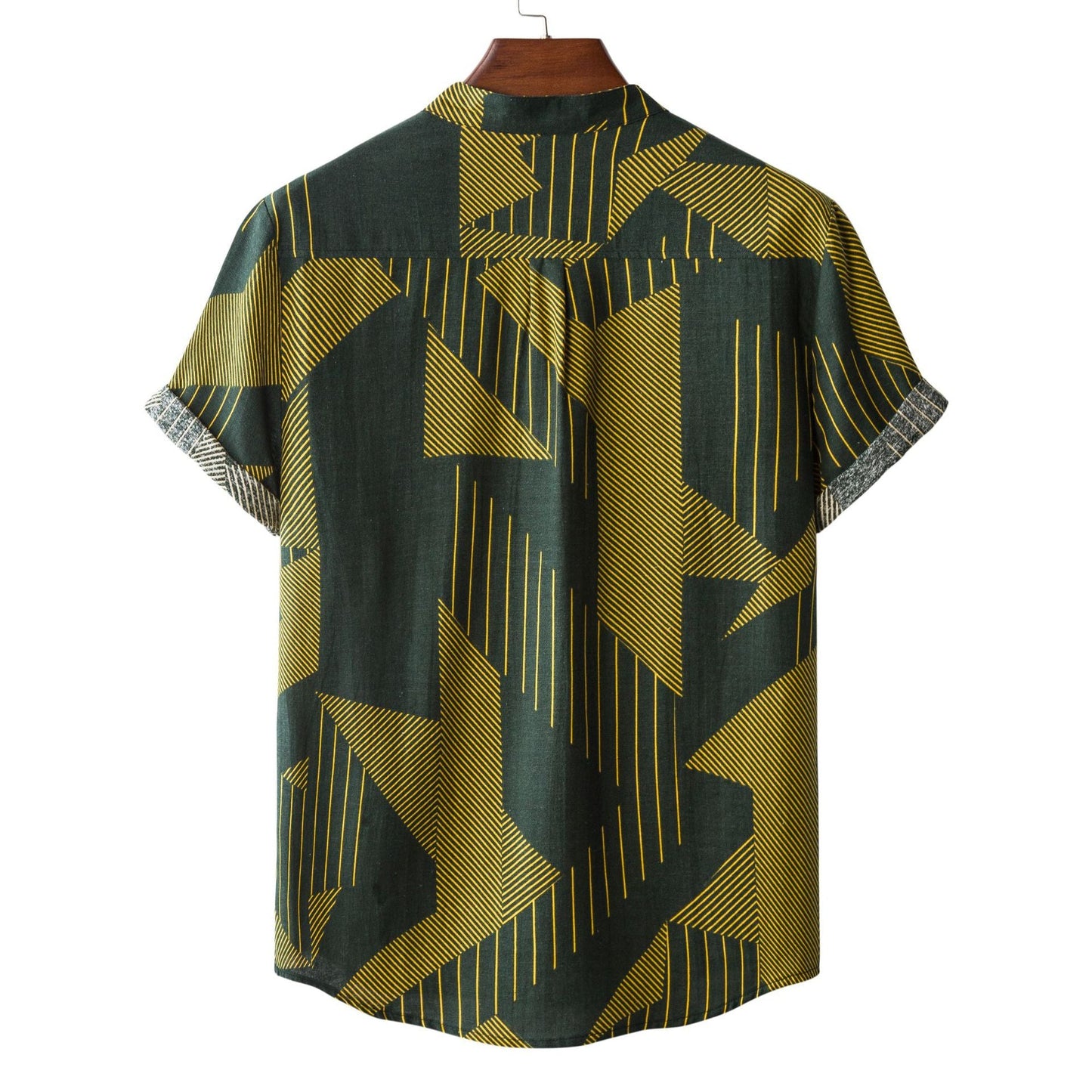 Herren Kurzarmhemd Modern Geometrisch Knopfverschluss Trendy