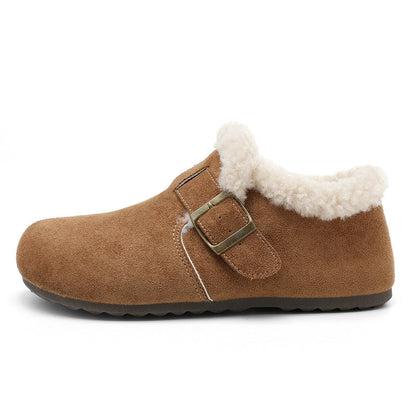 Damen Clogs Warm Kuschelig Schnallenverschluss Modern