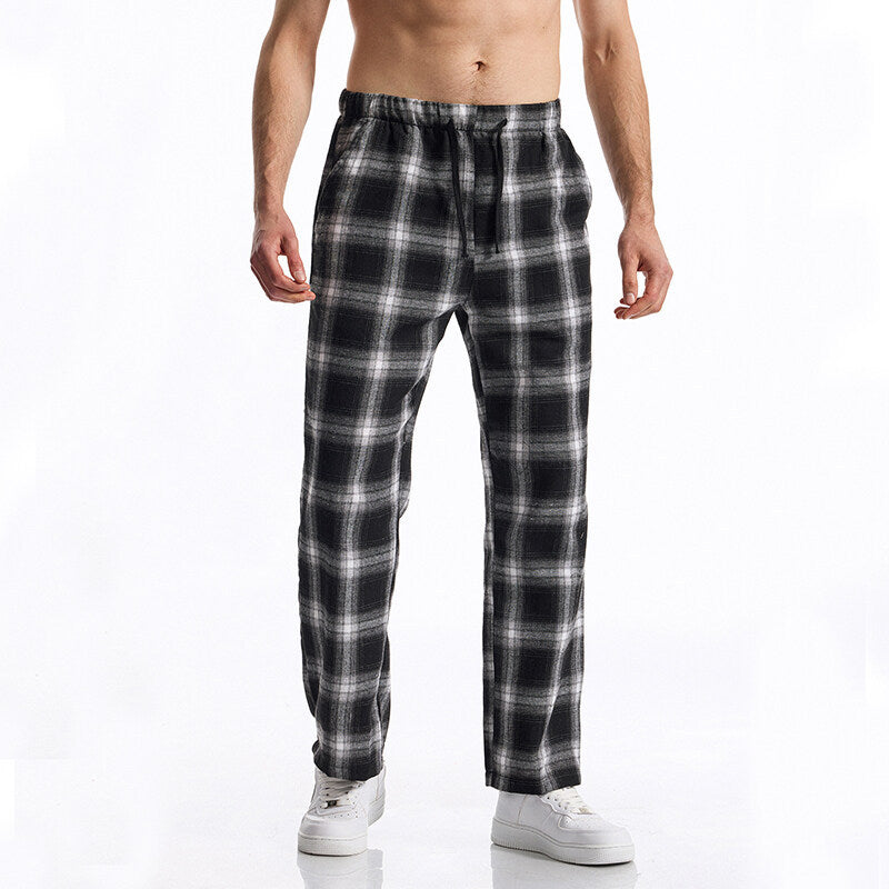 Herren Pyjama-Hose Flanell Bequem Gummibund Komfort