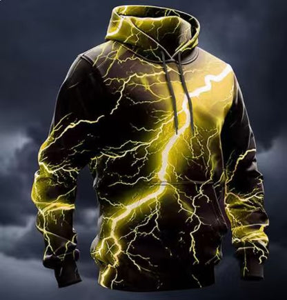 Herren Kapuzenpullover Blitz Design Sportlich Modern