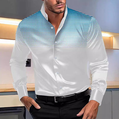 Herren Langarmhemd Modern Punktmuster Slim Fit